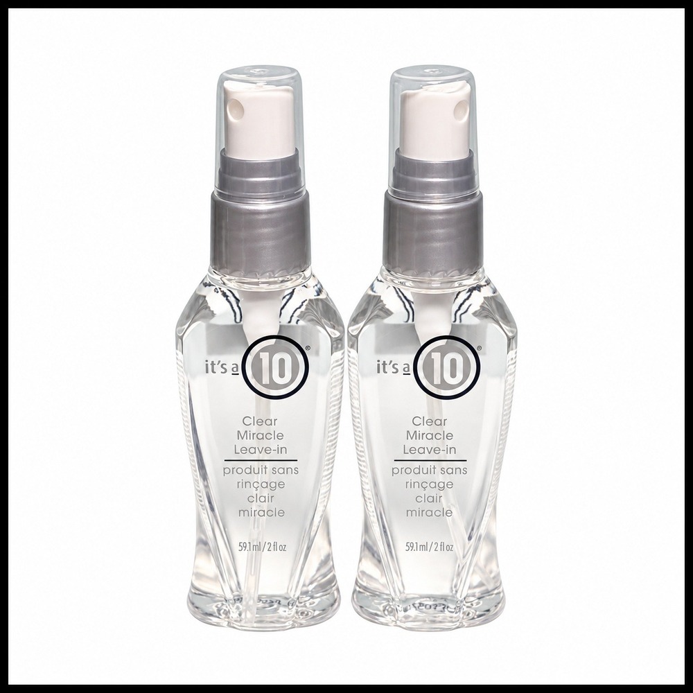 It's a 10 Clear Miracle Leave-In Hair Spray 2oz Travel Size Lot of 2 Bottles